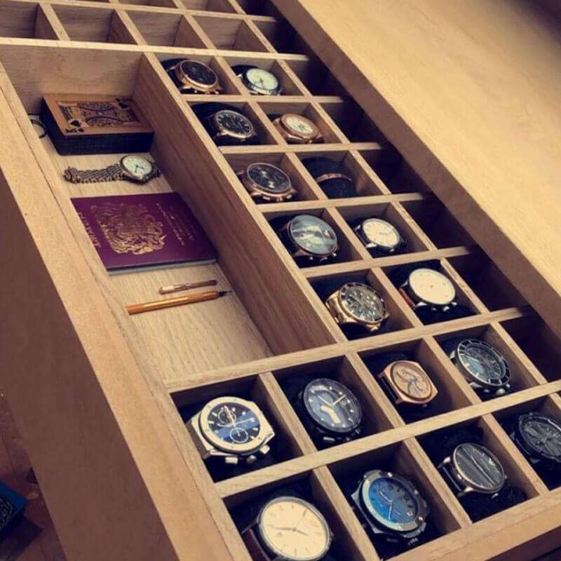 storage drawer of watches
